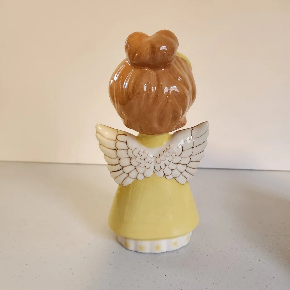 Vintage 60s MCM Kitschy Ceramic Two Christmas Caroler Girl Angel Figurines 1960s - Picture 4 of 7